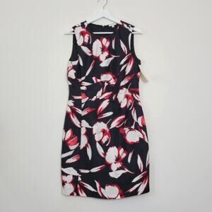 Shoshanna Faux Wrap Side Pleat Pullover Floral Dress